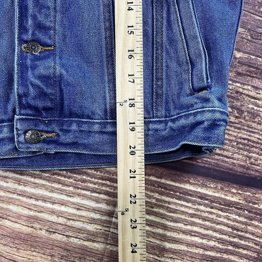 The Children's Place Kids Denim Jean Jacket Medium Wash M 7/8 Button Up Casual